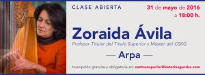 Novedades Educativas - jornada clase abierta arpa Zoraida Avila